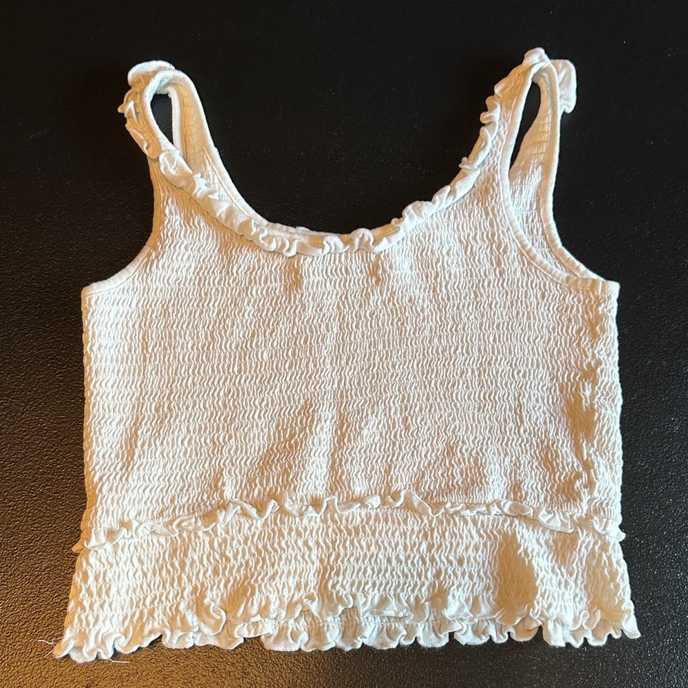 SO White Ruffled Tank Top - Picture 4 of 6